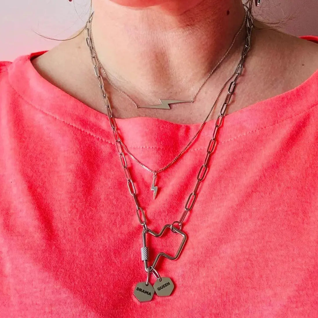 Lightning bolt charm collector necklace - Trend Tonic