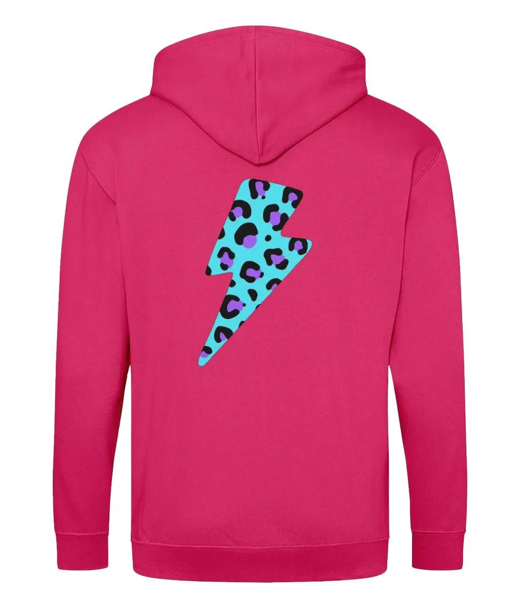 Blue and purple leopard print zip up hoodie - Trend Tonic