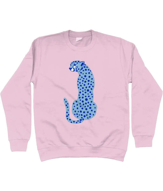 Blue leopard AWDis Sweatshirt - Trend Tonic