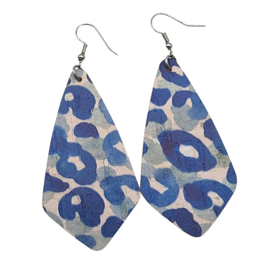 Blue leopard print diamond earrings - Trend Tonic