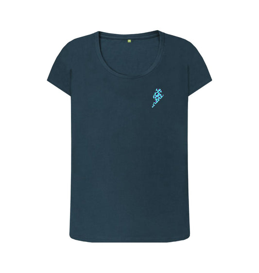 Blue leopard scoop neck tshirt - Trend Tonic