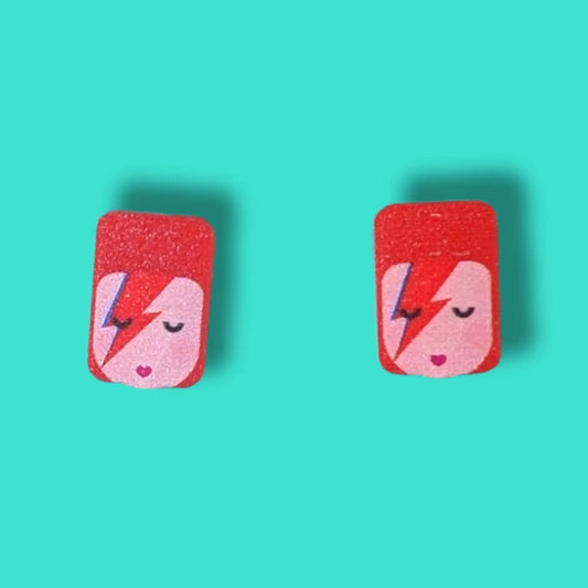 Bowie wooden stud earrings - Trend Tonic