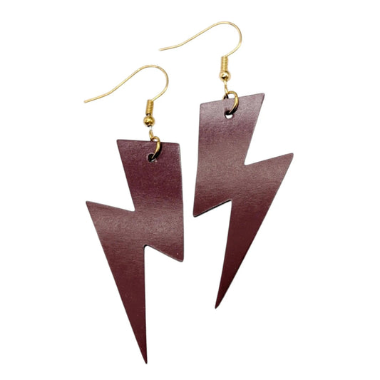 Cherry burgundy olive leather earrings - Trend Tonic