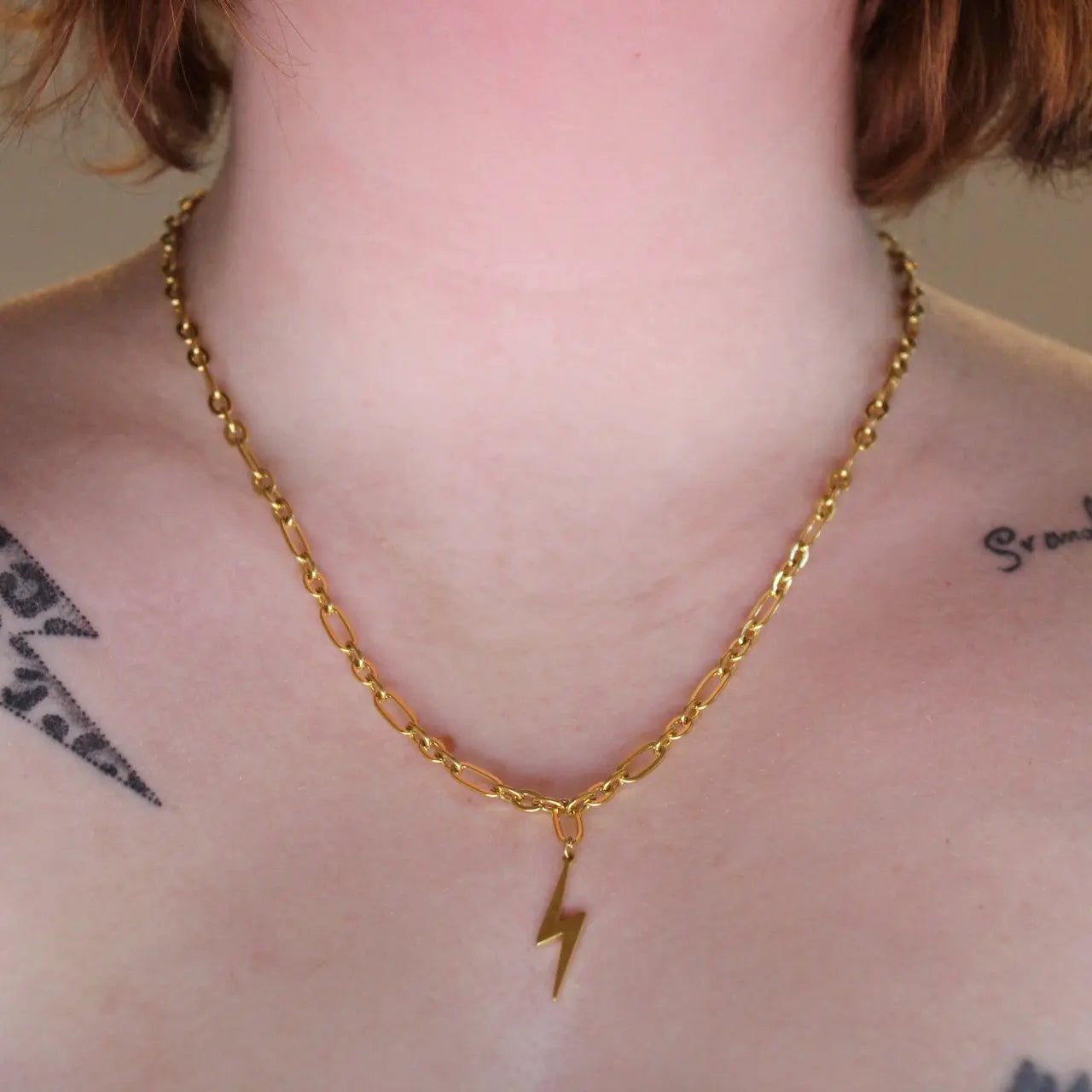 Chunky chain lightning bolt necklace - Trend Tonic