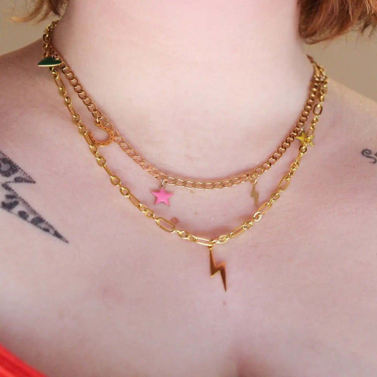 Chunky chain lightning bolt necklace - Trend Tonic