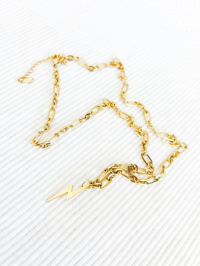 Chunky chain lightning bolt necklace - Trend Tonic