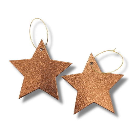 Copper metallic star earrings - Trend Tonic