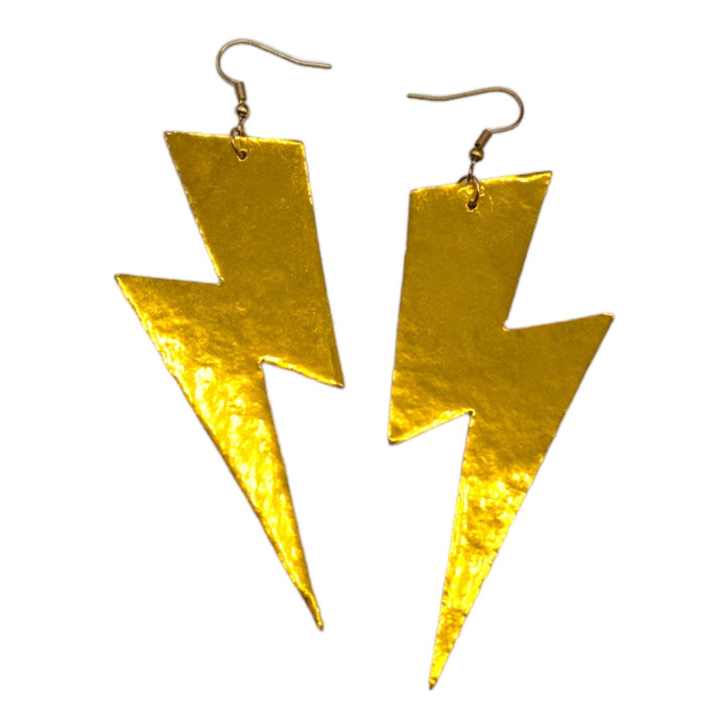 Extra large gold lightning bolt earrings - Trend Tonic