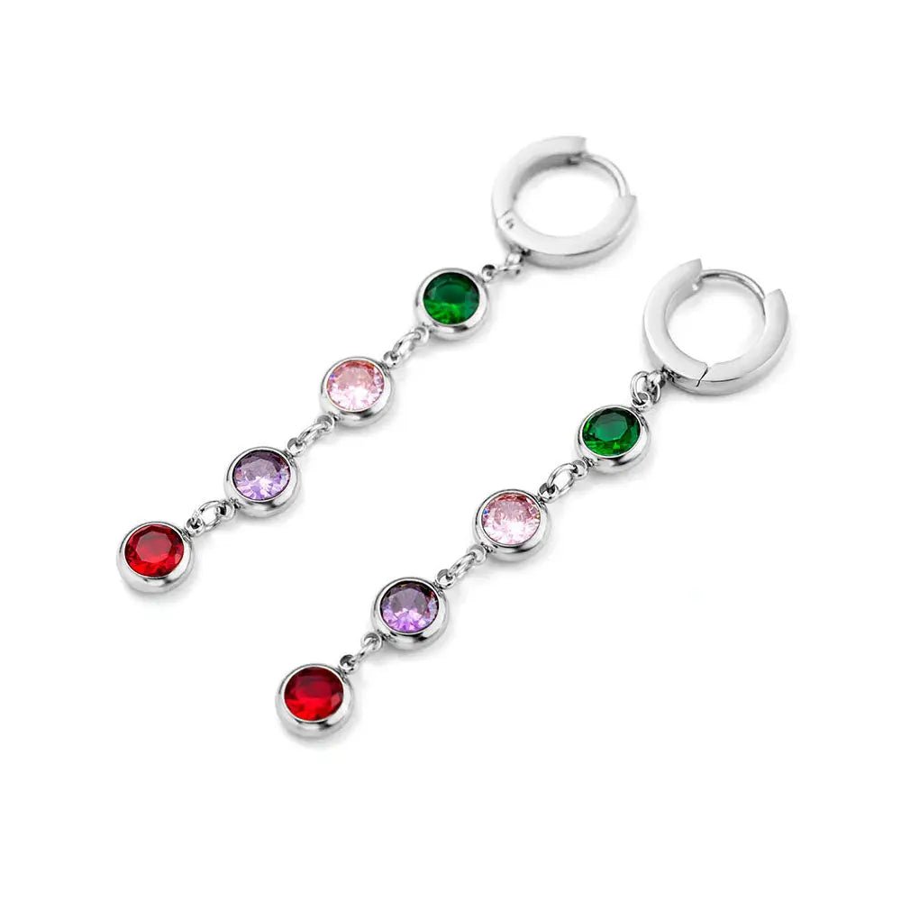 Gemstone drop huggie earrings - Trend Tonic