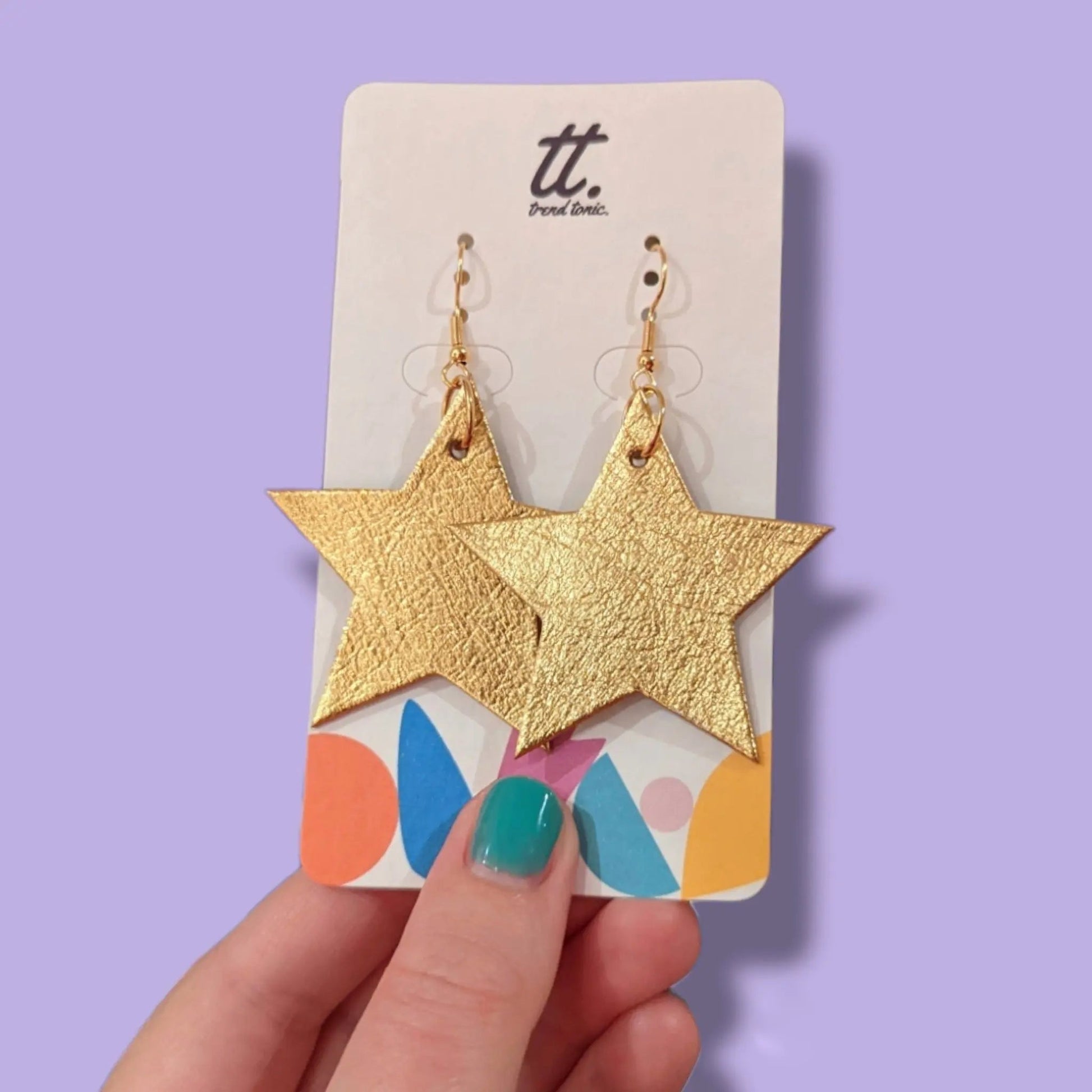 Gold metallic star earrings - Trend Tonic