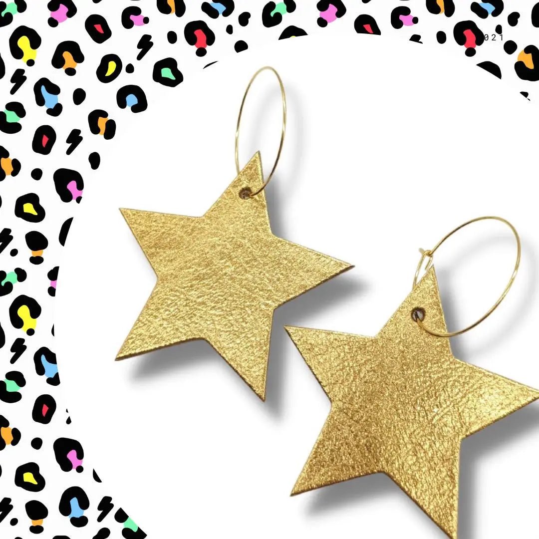 Gold metallic star earrings - Trend Tonic