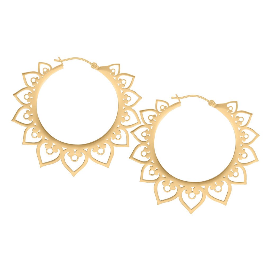 Heart sunbeam hoop earrings - Trend Tonic