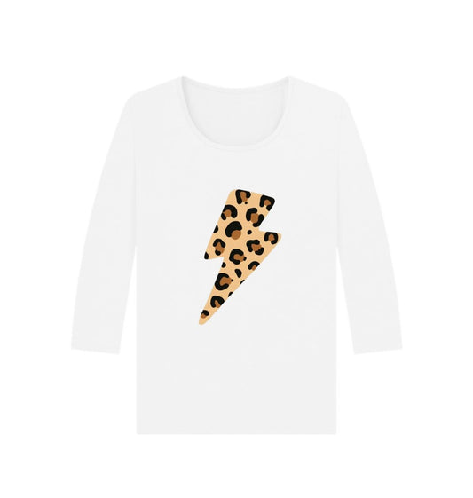 Leopard lightnig bolt 3/4 sleeve t-shirt - Trend Tonic