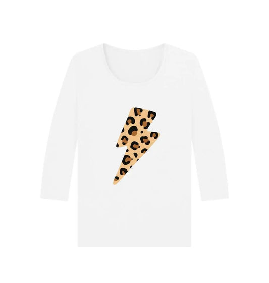 Leopard lightnig bolt 3/4 sleeve t-shirt - Trend Tonic