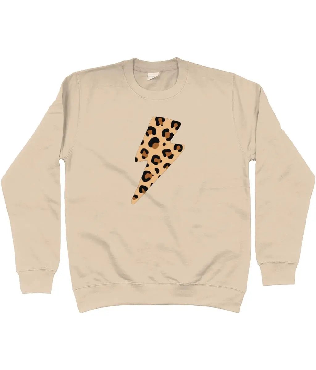 Leopard print lightning bolt AWDis Sweatshirt - Trend Tonic