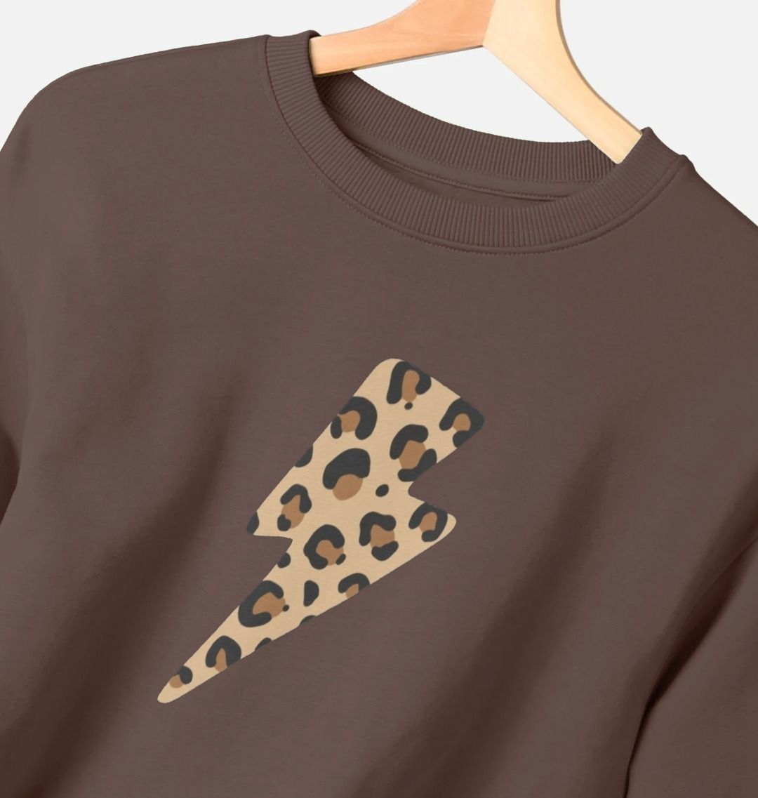 Leopard print lightning bolt oversized sweater - Trend Tonic