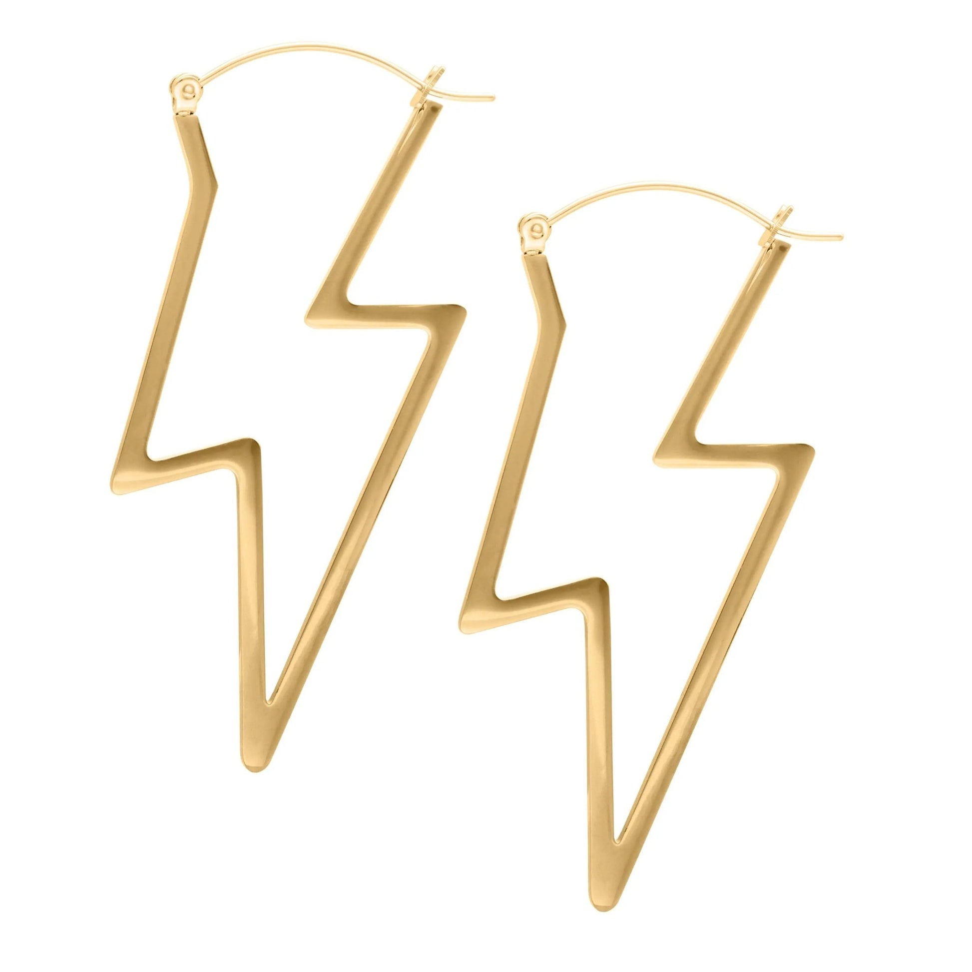 Lightning Bolt Hoop Earrings - Trend Tonic