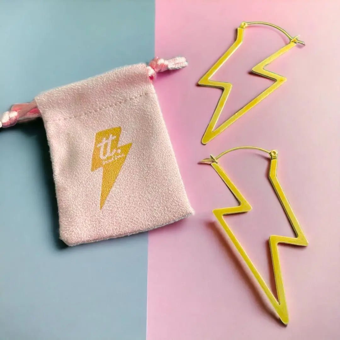 Lightning Bolt Hoop Earrings - Trend Tonic