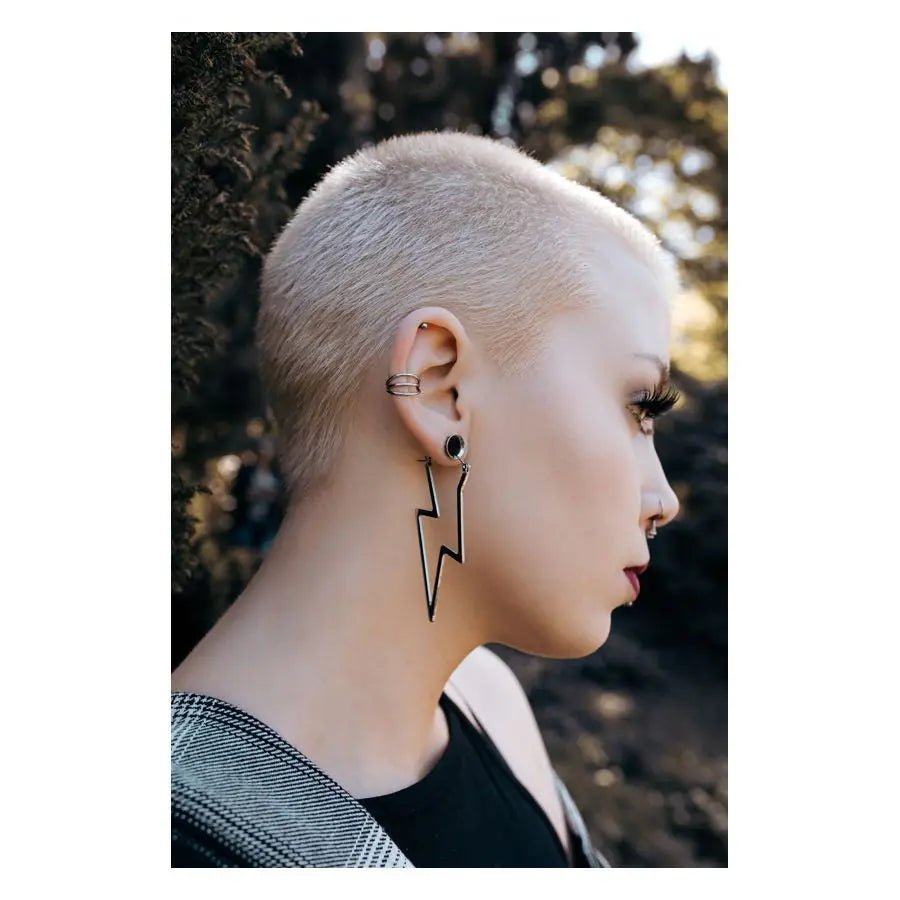 Lightning Bolt Hoop Earrings - Trend Tonic