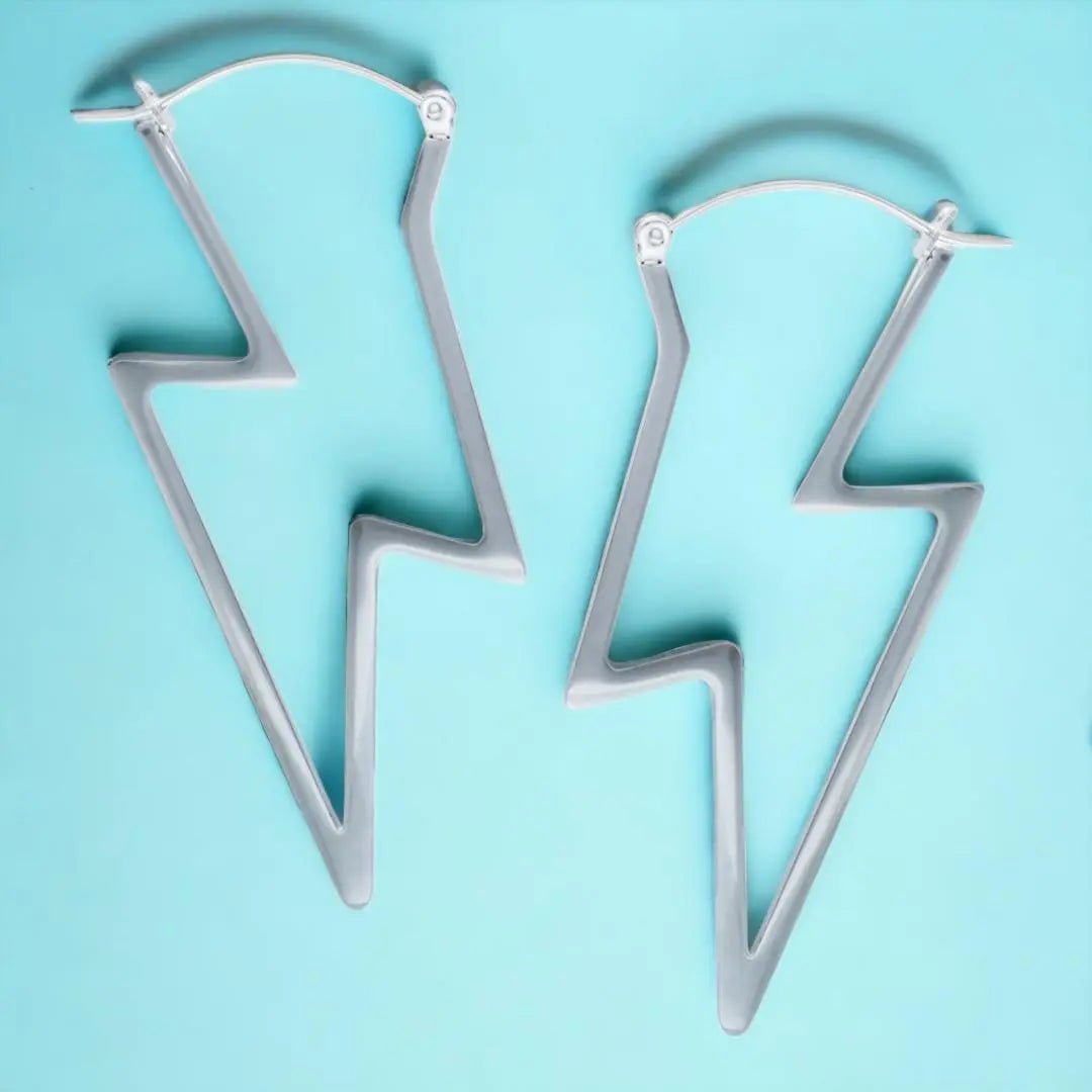 Lightning Bolt Hoop Earrings - Trend Tonic