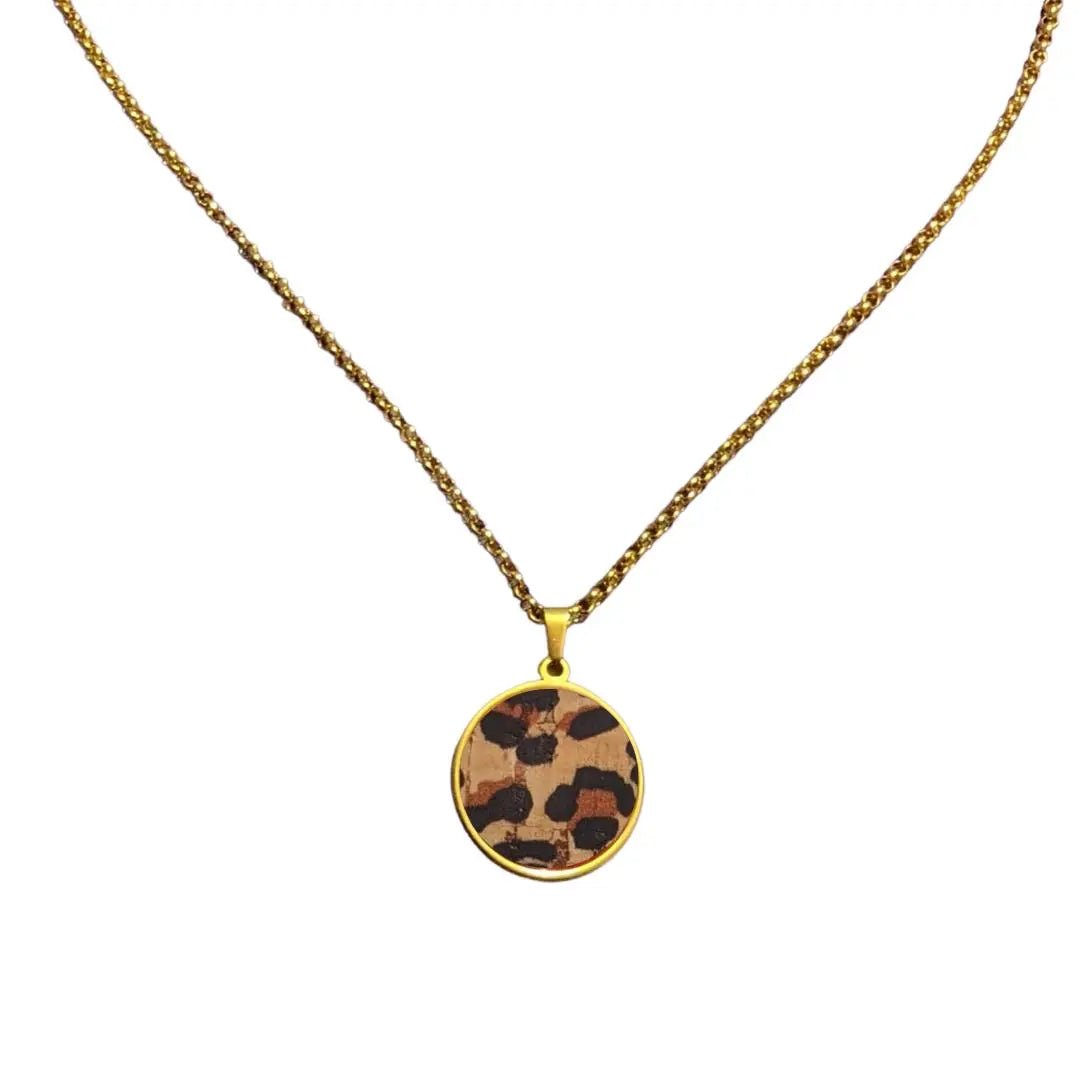 Long Cork Disc Necklace - Trend Tonic