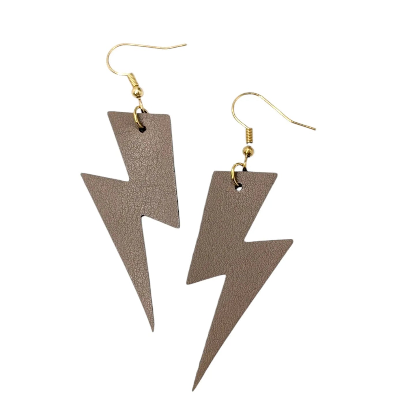 Mocha mousse olive leather earrings - Trend Tonic