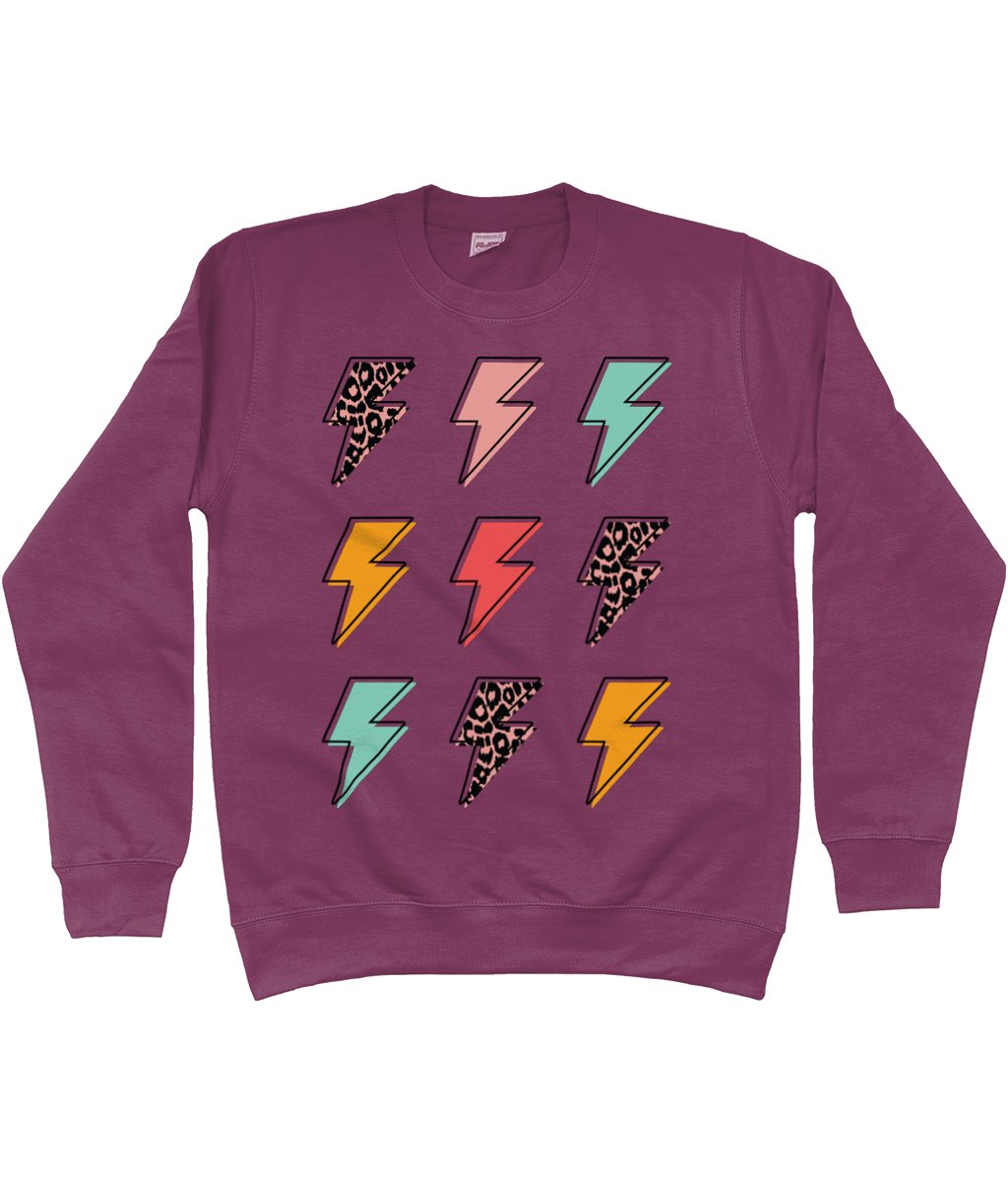 Multi Lightning Bolt AWDis Sweatshirt - Trend Tonic