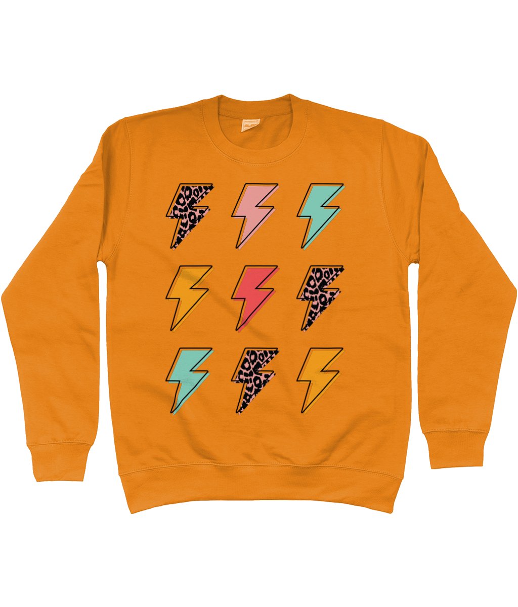 Multi Lightning Bolt AWDis Sweatshirt - Trend Tonic