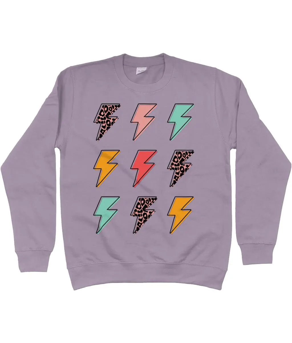 Multi Lightning Bolt AWDis Sweatshirt - Trend Tonic