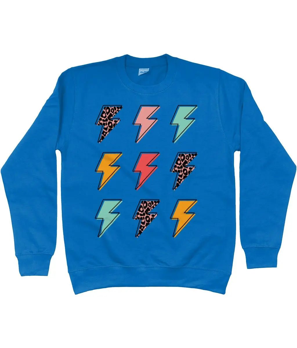 Multi Lightning Bolt AWDis Sweatshirt - Trend Tonic