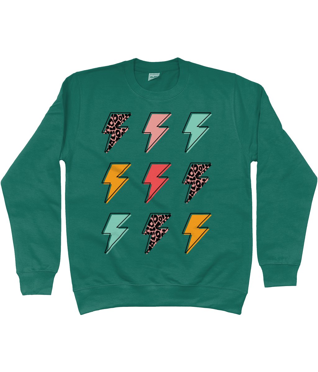 Multi Lightning Bolt AWDis Sweatshirt - Trend Tonic