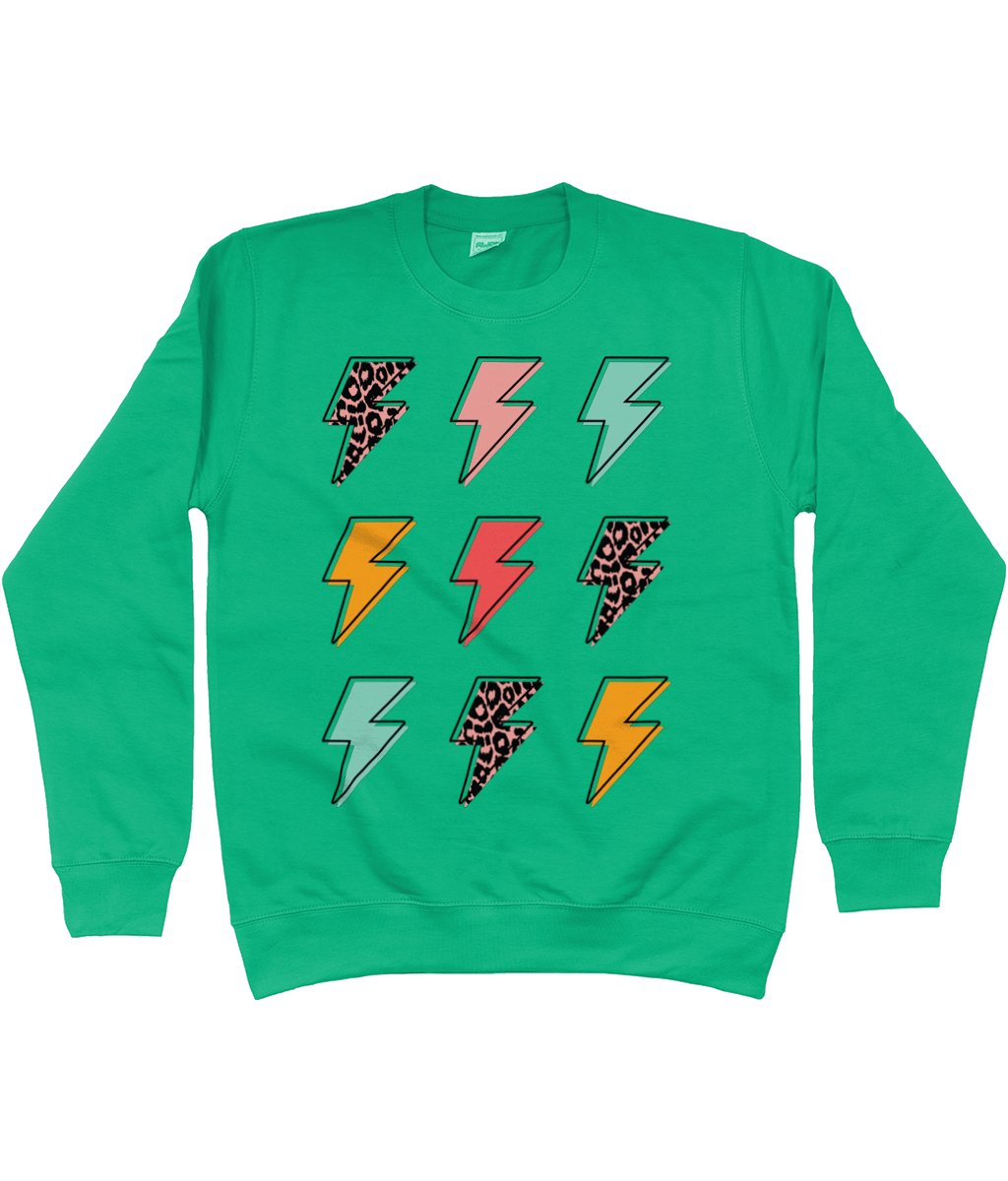 Multi Lightning Bolt AWDis Sweatshirt - Trend Tonic