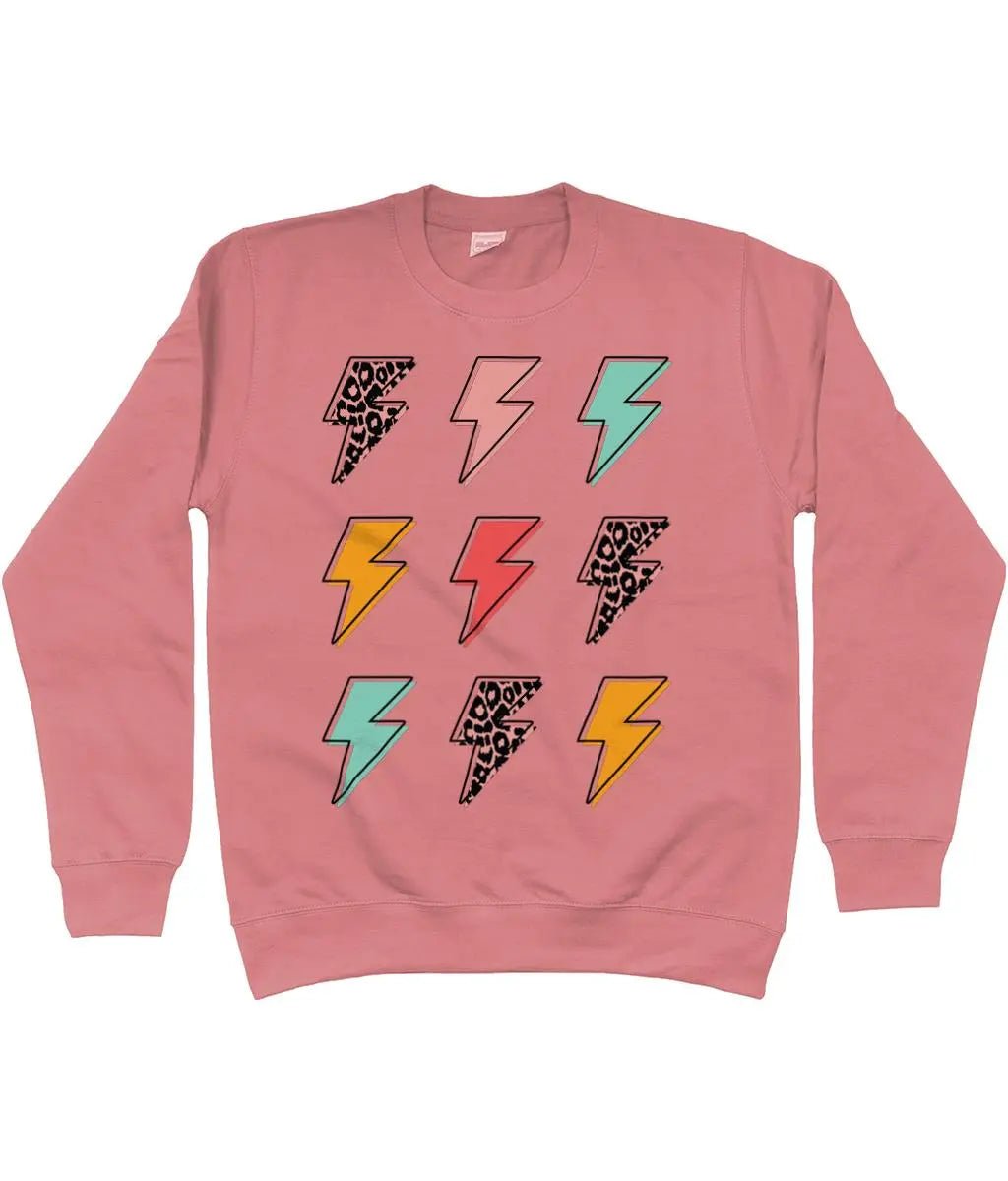 Multi Lightning Bolt AWDis Sweatshirt - Trend Tonic