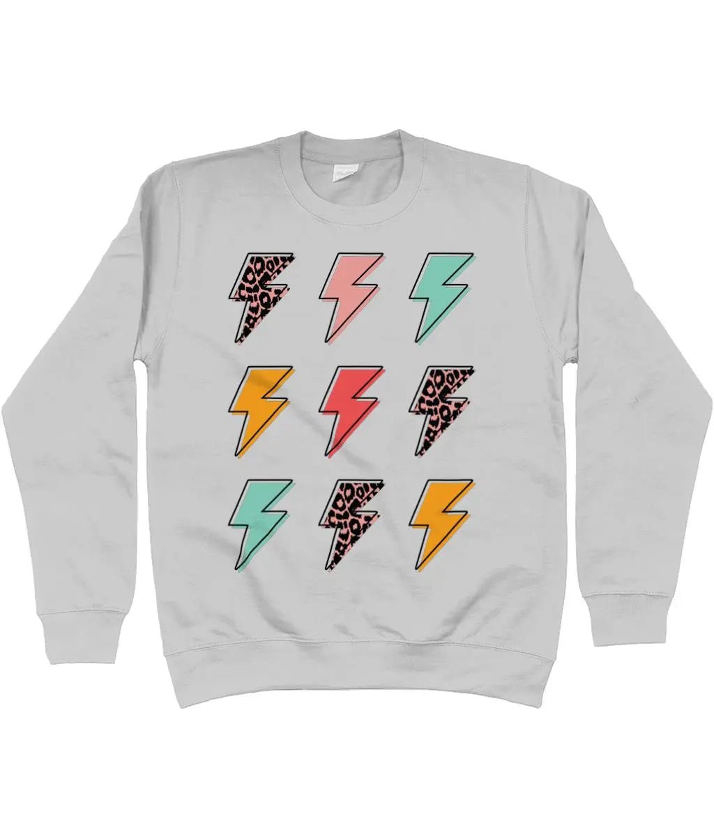 Multi Lightning Bolt AWDis Sweatshirt - Trend Tonic