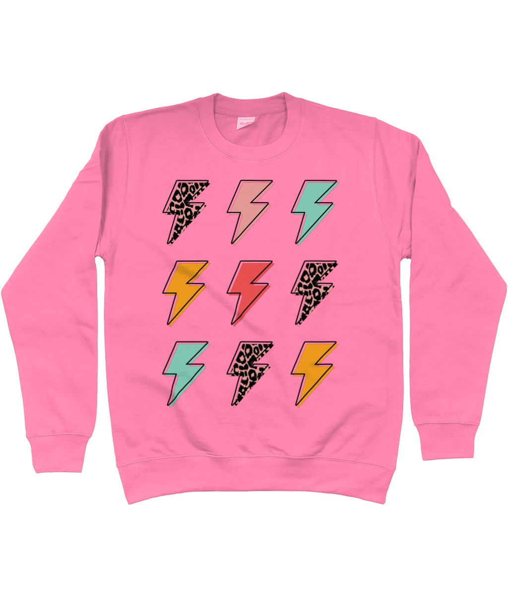 Multi Lightning Bolt AWDis Sweatshirt - Trend Tonic