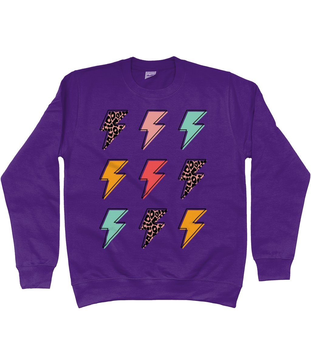 Multi Lightning Bolt AWDis Sweatshirt - Trend Tonic