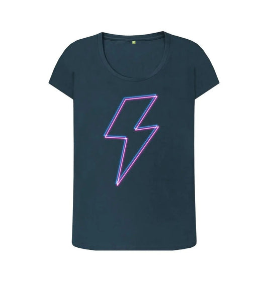 Neon lightning bolt scoop neck t-shirt - Trend Tonic