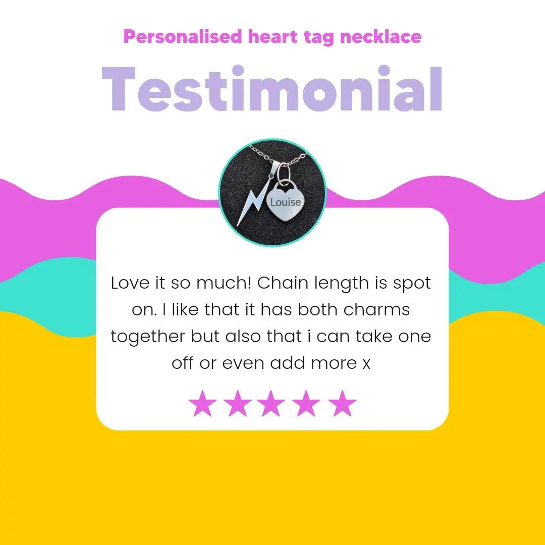 Personalised heart tag charm - Trend Tonic