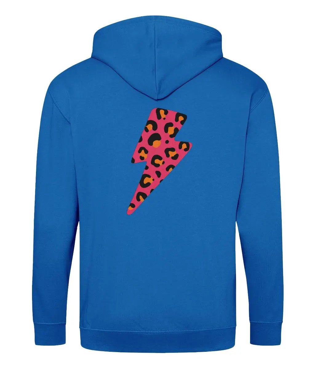 Pink and orange lightning bolt zip up hoodie - Trend Tonic