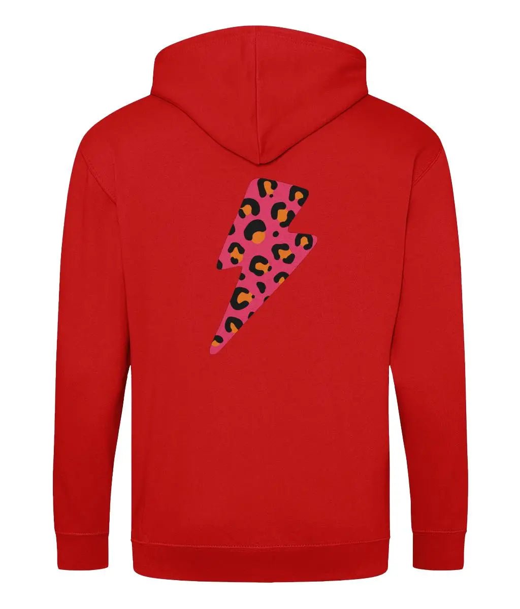 Pink and orange lightning bolt zip up hoodie - Trend Tonic