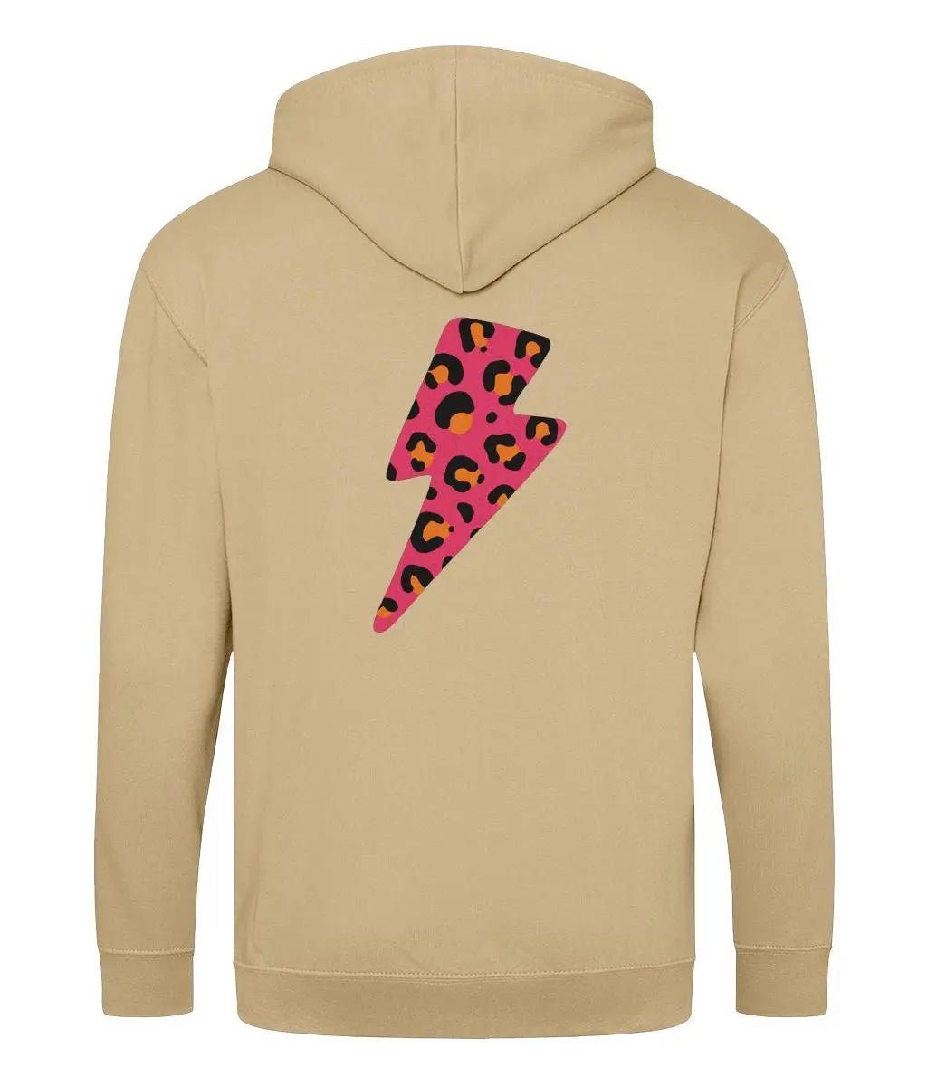 Pink and orange lightning bolt zip up hoodie - Trend Tonic