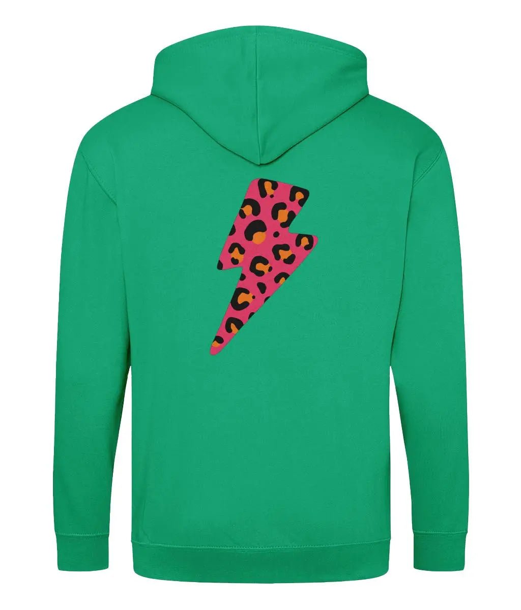 Pink and orange lightning bolt zip up hoodie - Trend Tonic