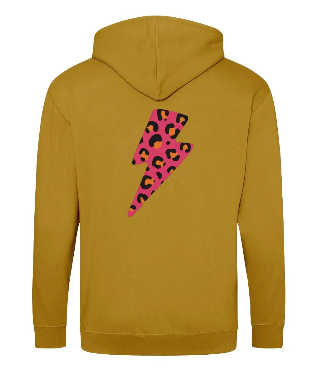 Pink and orange lightning bolt zip up hoodie - Trend Tonic