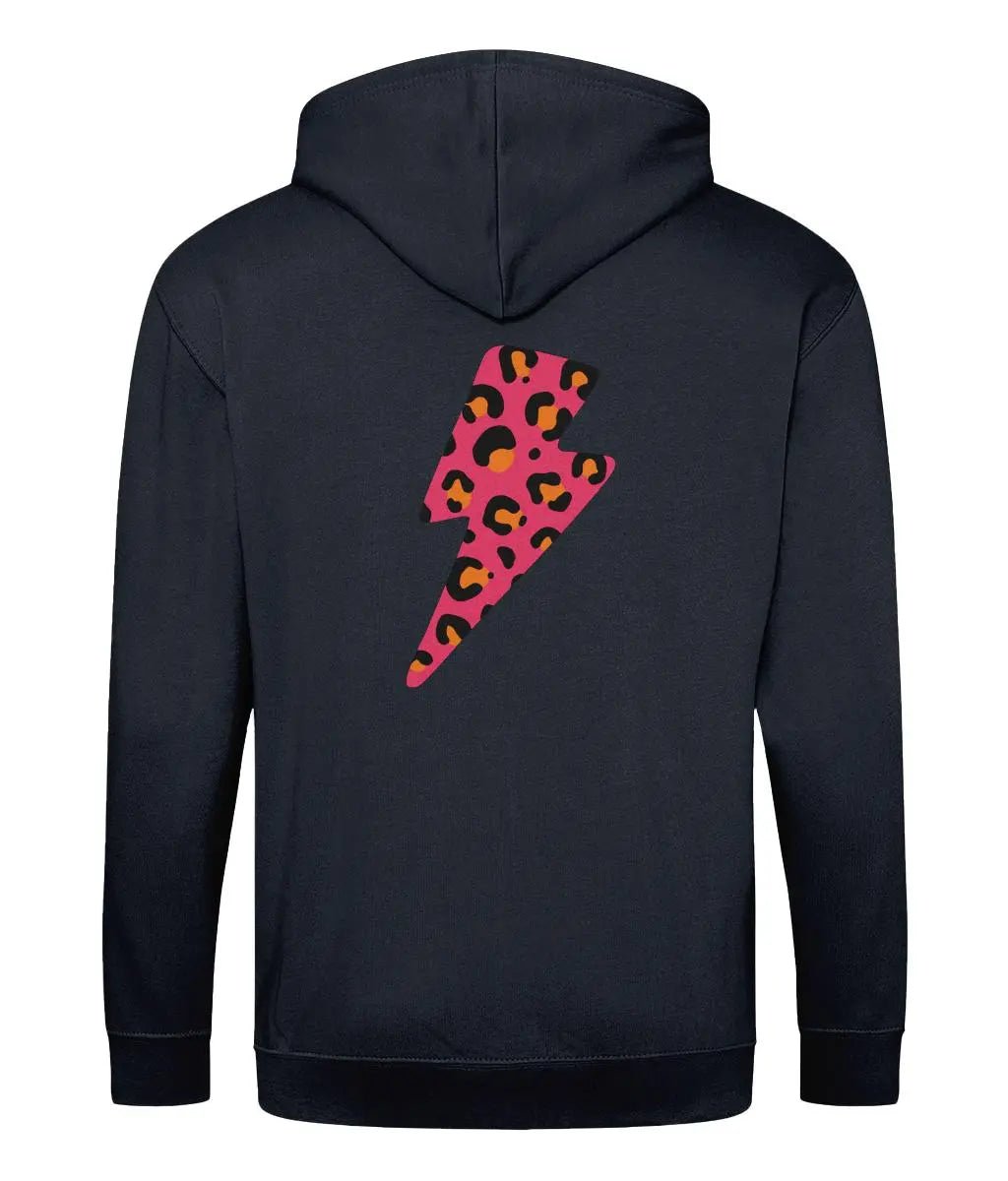 Pink and orange lightning bolt zip up hoodie - Trend Tonic