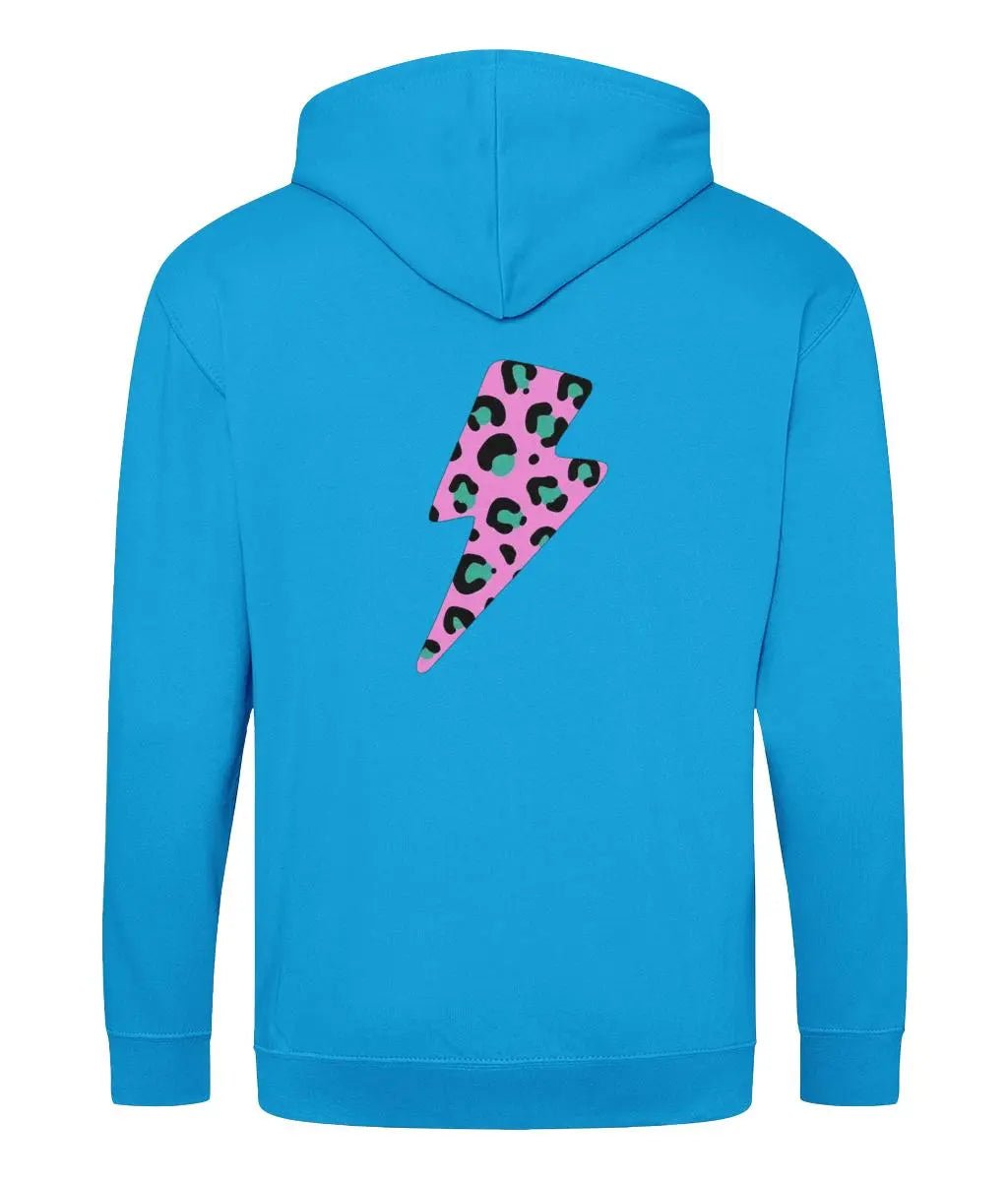 Pink and turquoise lightning bolt Zip up hoodie - Trend Tonic