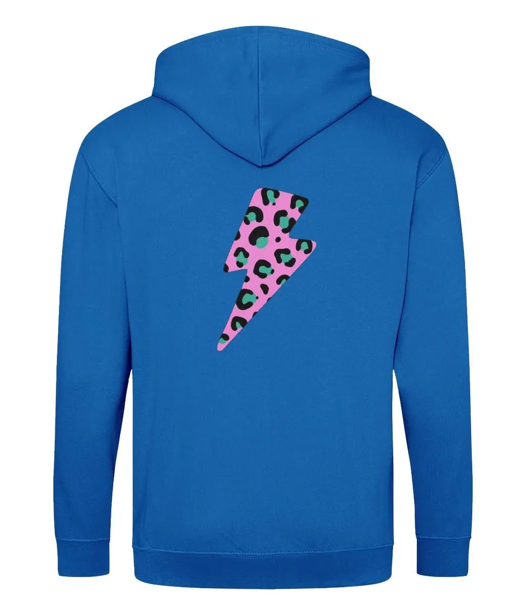 Pink and turquoise lightning bolt Zip up hoodie - Trend Tonic