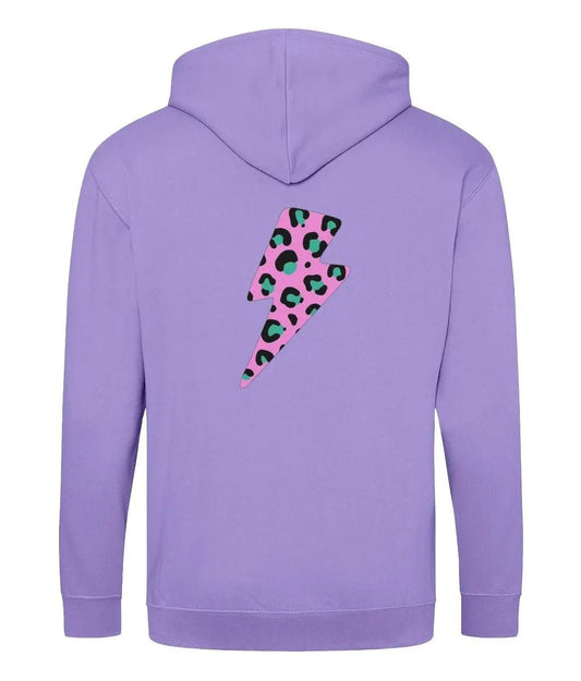 Pink and turquoise lightning bolt Zip up hoodie - Trend Tonic