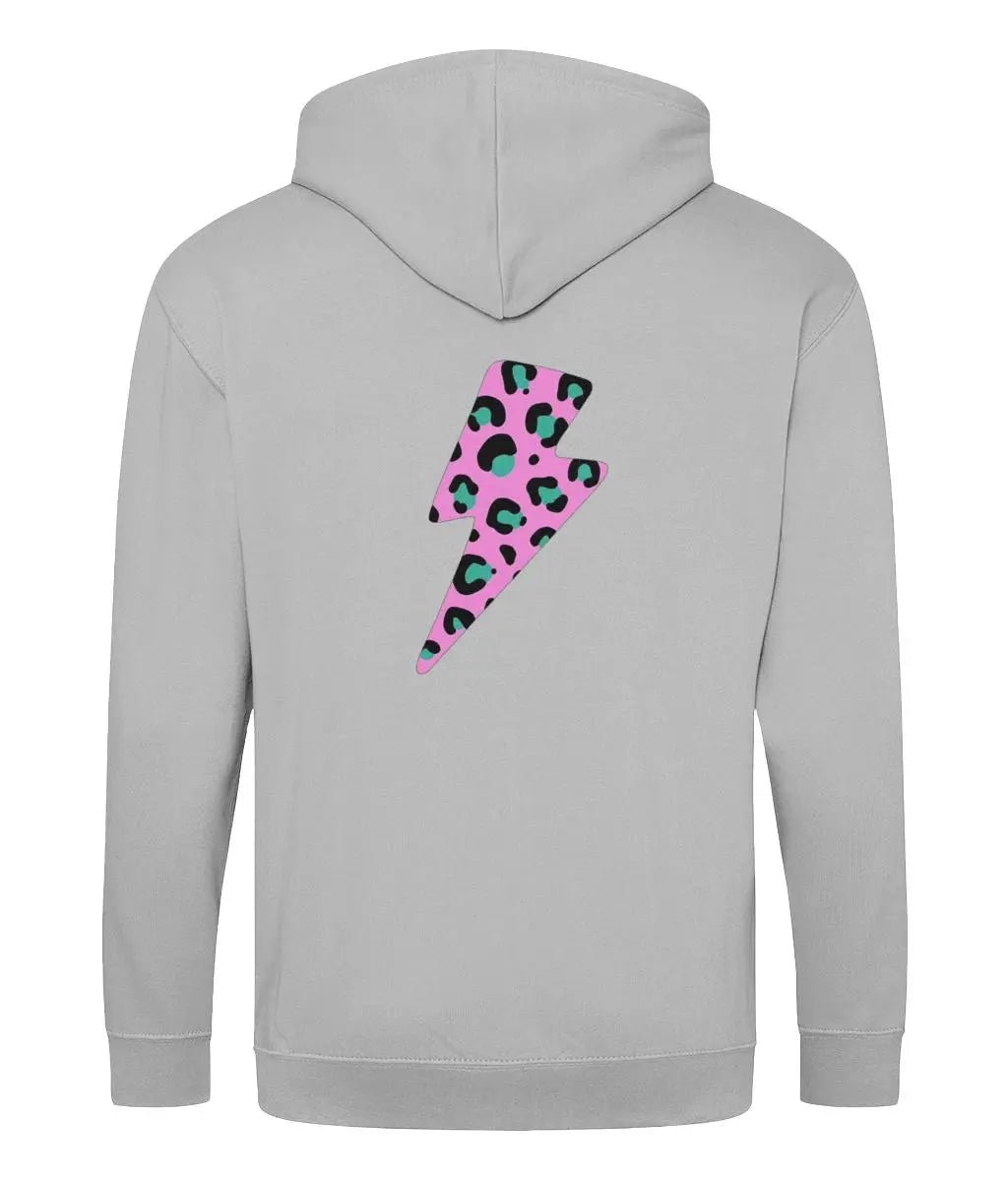 Pink and turquoise lightning bolt Zip up hoodie - Trend Tonic