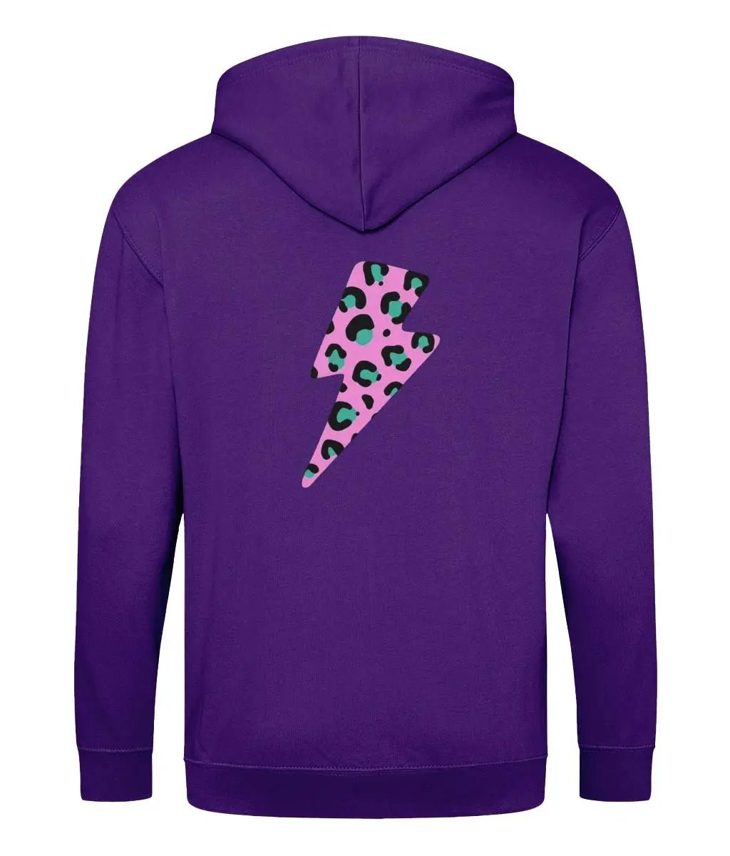 Pink and turquoise lightning bolt Zip up hoodie - Trend Tonic