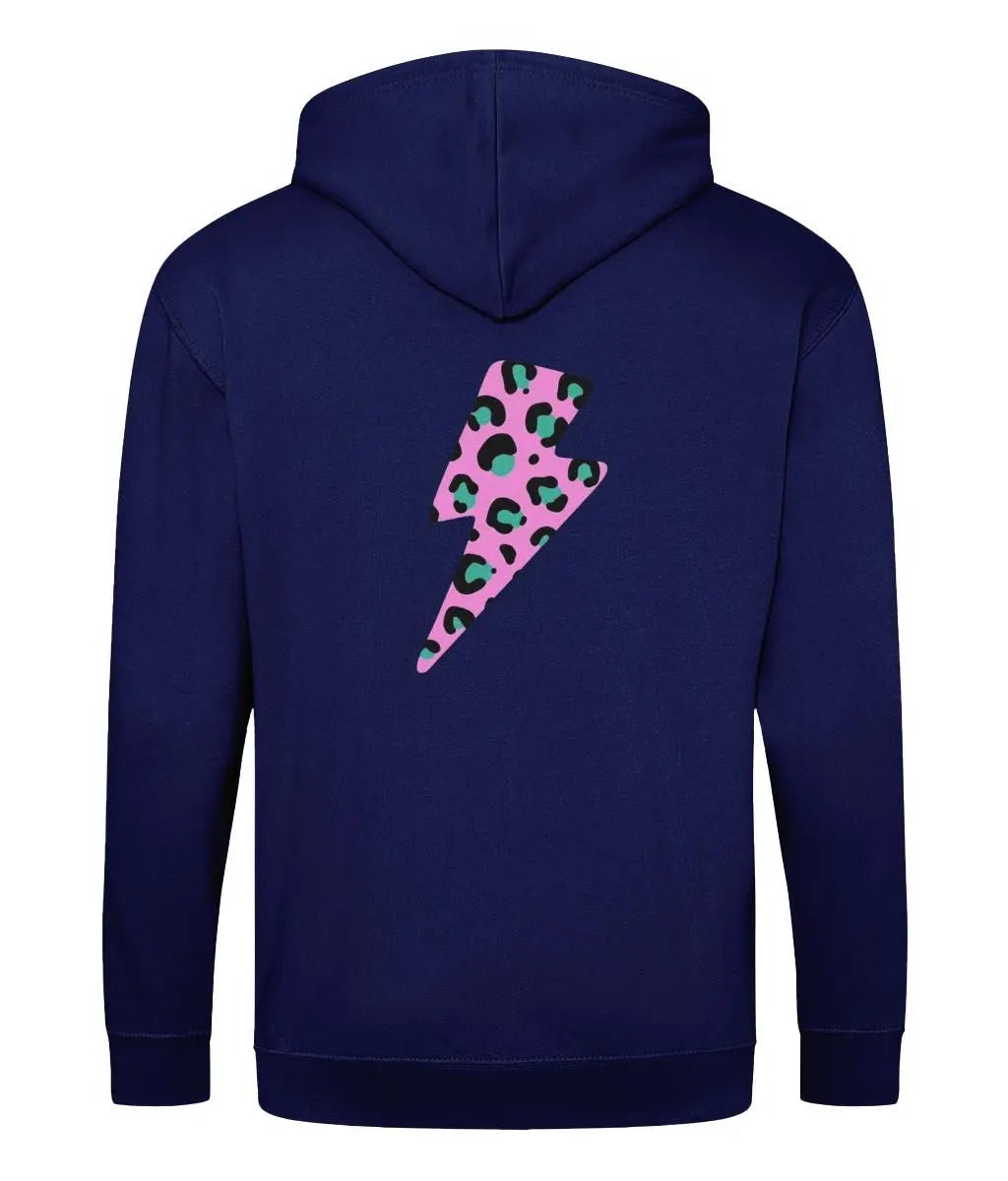 Pink and turquoise lightning bolt Zip up hoodie - Trend Tonic